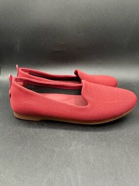 Vessi Market Flat Womens 7.5 Waterproof Shoes Slip On Casual Loafers Burgundy